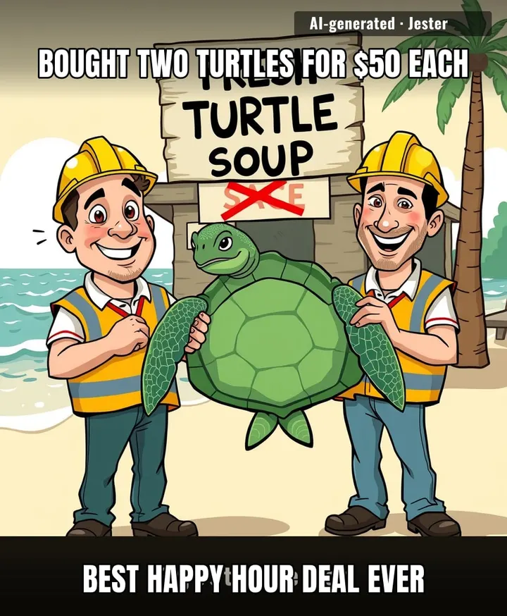 When the guys at the market ask if you want turtle soup, just say 'I'll take both, to go — to freedom.'