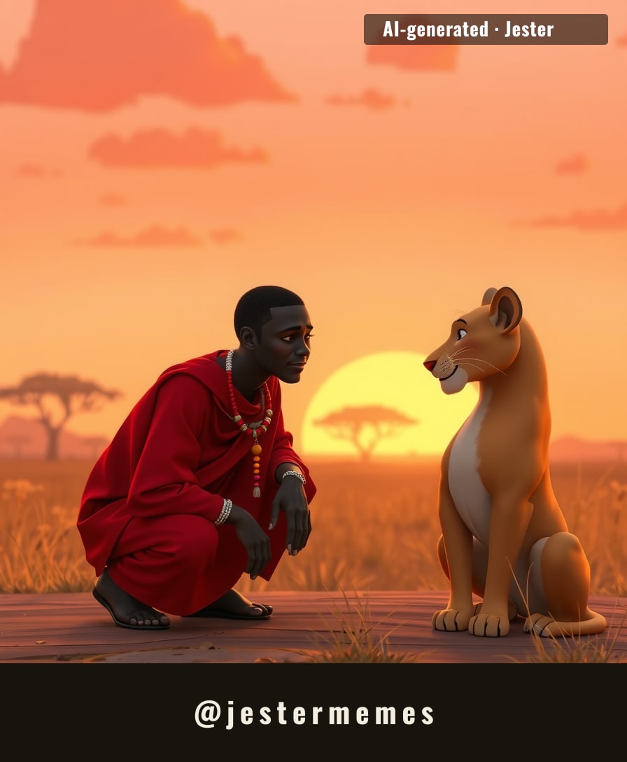 When staring down a lion is the ultimate test of courage — and the lion walks away.