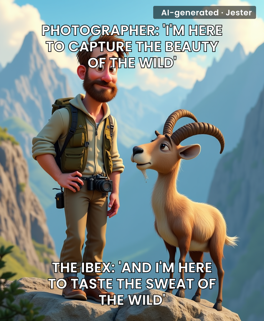 The Ibex didn't just get its salt — it got a free personal trainer.
