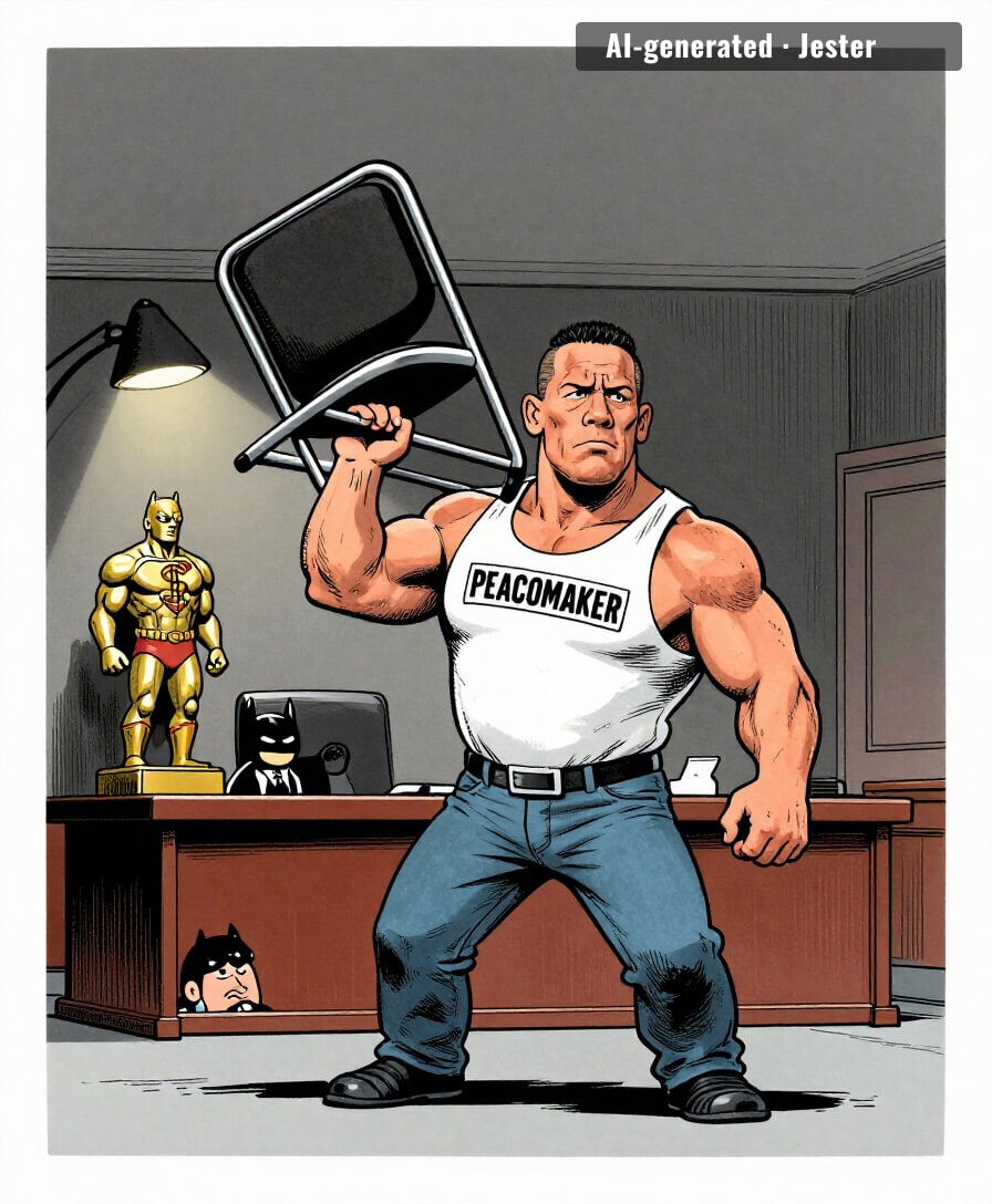 batman is the valuable ip, peacemaker is the toy that came free with the meal.