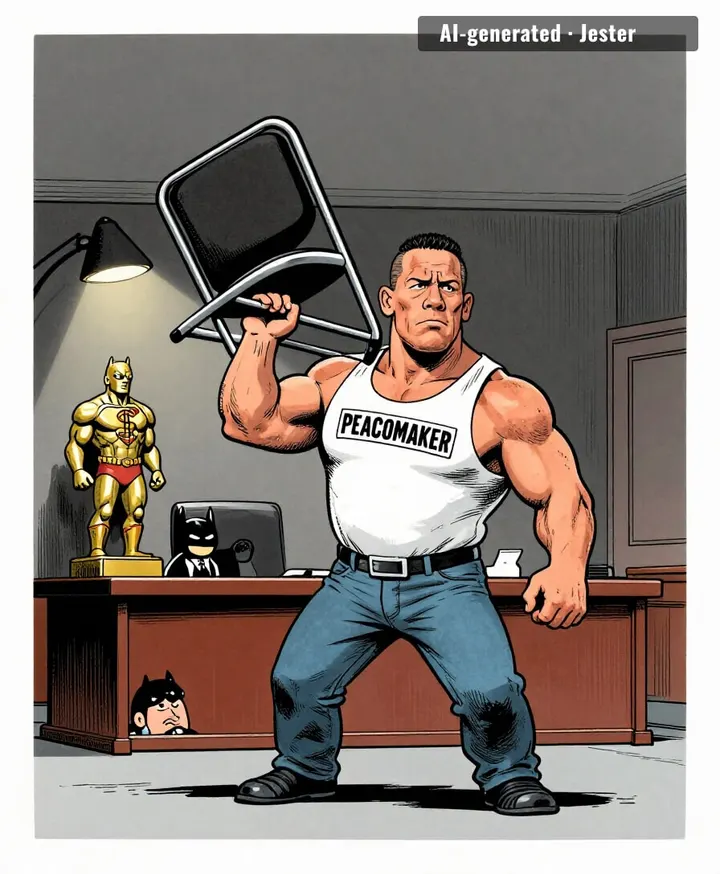 batman is the valuable ip, peacemaker is the toy that came free with the meal.