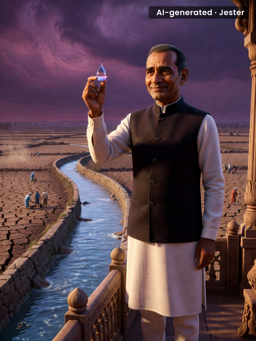 The PM's visit to Punjab amid the Satluj water dispute is like showing up to a crime scene with the stolen goods, explaining you're just 'checking in'.