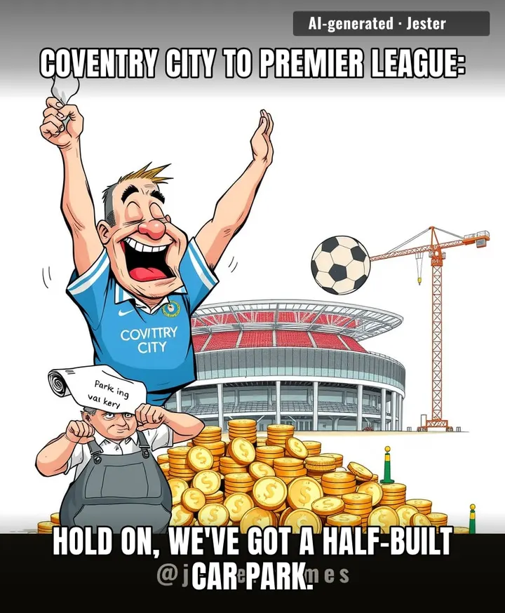 Coventry's back in the big league, which means the city's economy is about to be boosted by 17 new Greggs and a traffic jam on the A444.