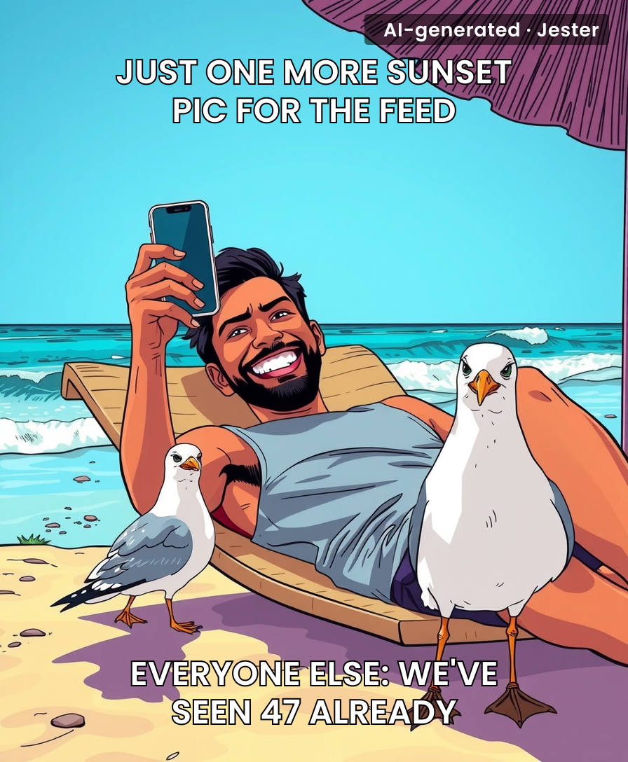 The real vacation is the smugness we felt while posting that foot-on-the-beach pic.