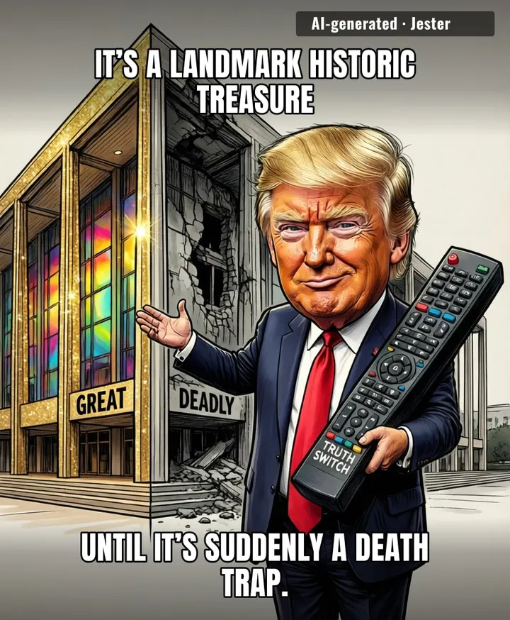 The building has exactly the same structural integrity as his campaign promises.