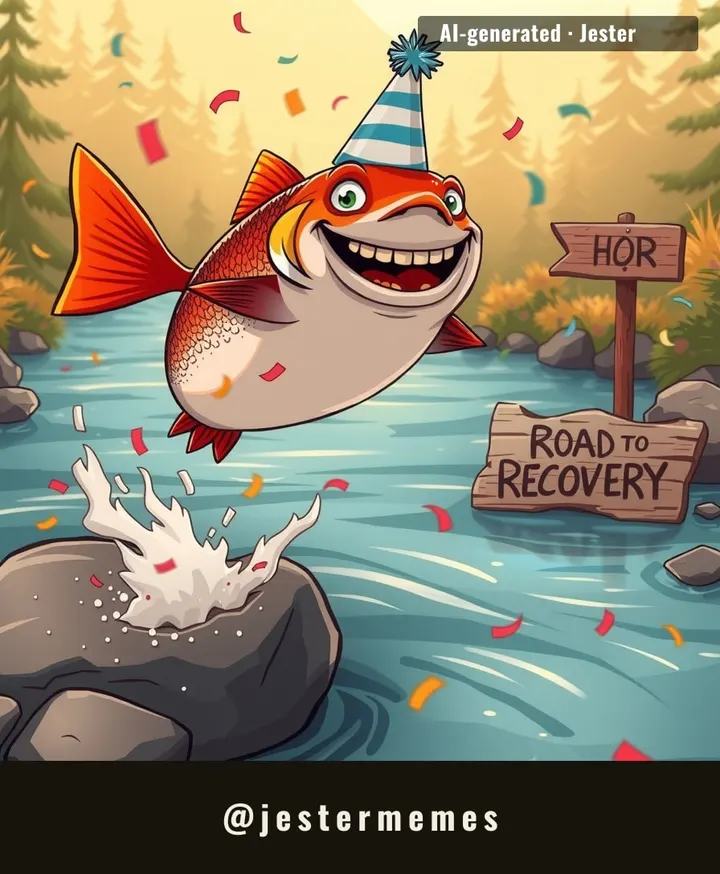 When your local river becomes a coho salmon timeshare, and the HOA finally fixed the entrance.