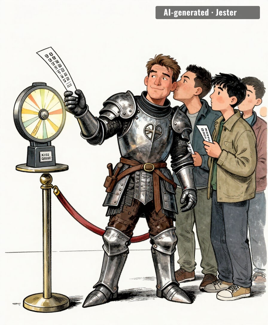 cosplay's first loyalty program: buy a print, get a kiss, earn points toward eye contact.