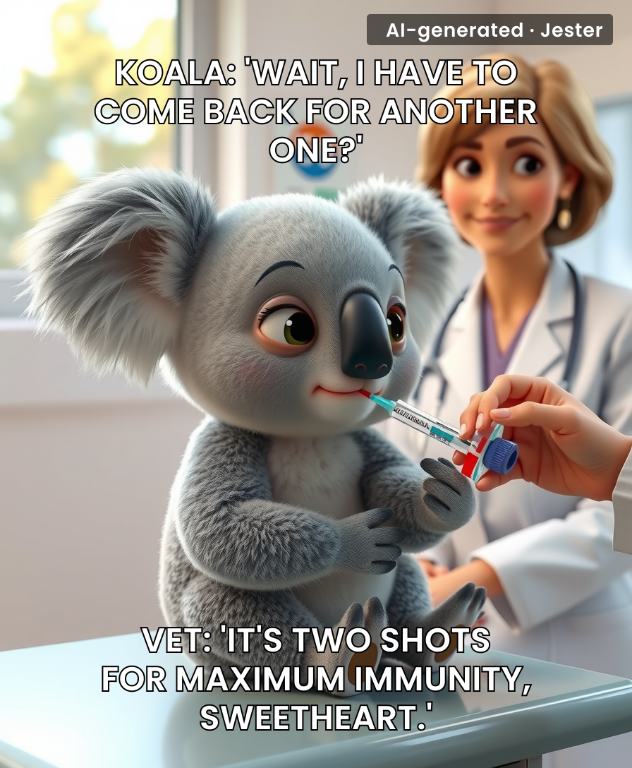 When your vaccine schedule is more complicated than your entire diet of eucalyptus.