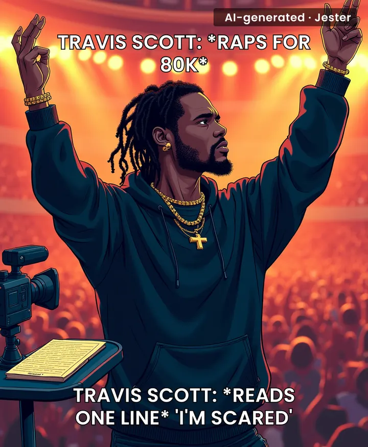 Travis Scott can face a mosh pit but not a camera—classic extrovert behavior.
