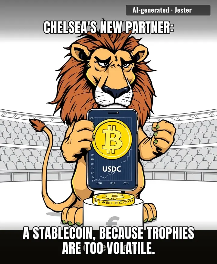 Chelsea's new sponsor is a currency that's supposed to be stable — finally something at Stamford Bridge that won't collapse.