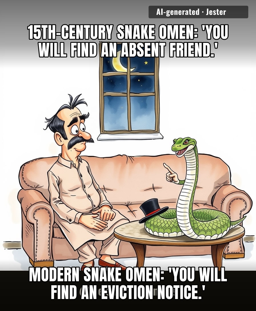 The Marnameh had 30 days of snake omens, but none of them predicted the snake would be my landlord.