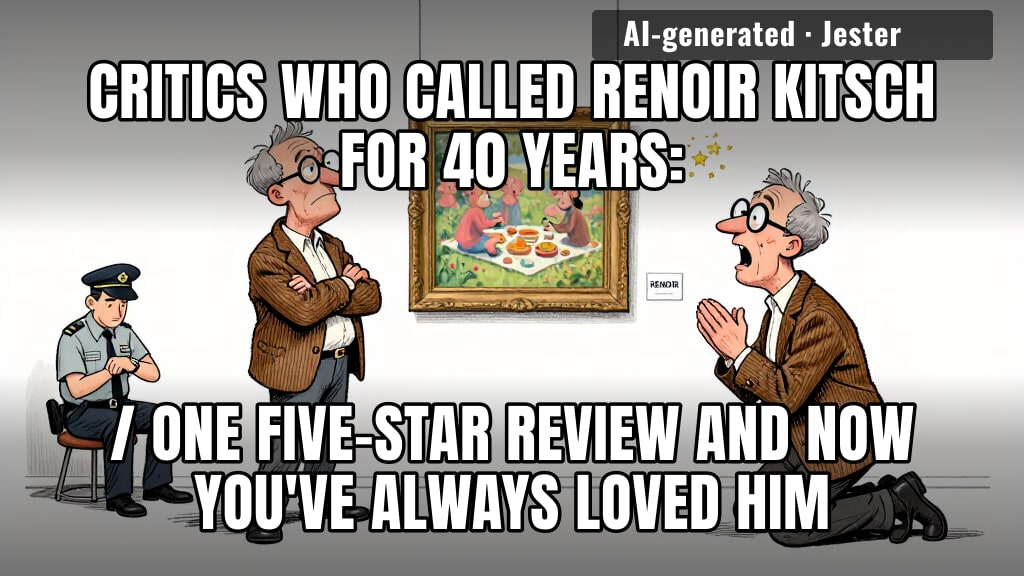 an art critic is just a weather vane with a PhD