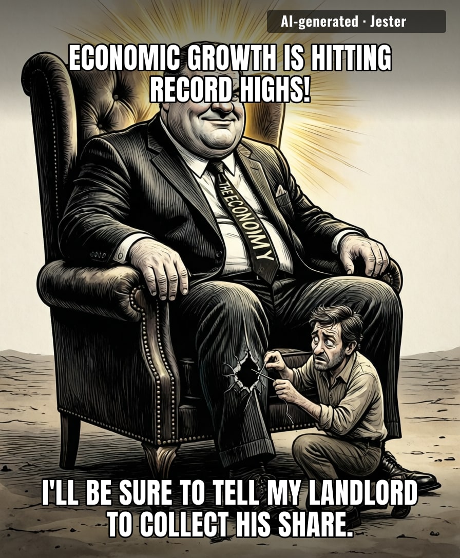 The economy is doing great, provided you are a line on a chart that doesn't actually have to pay rent.