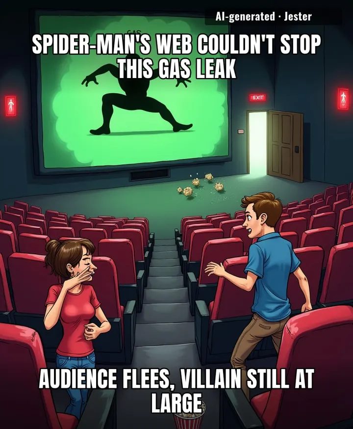 Somewhere, the Green Goblin is taking notes on how to clear a theater without any special effects.