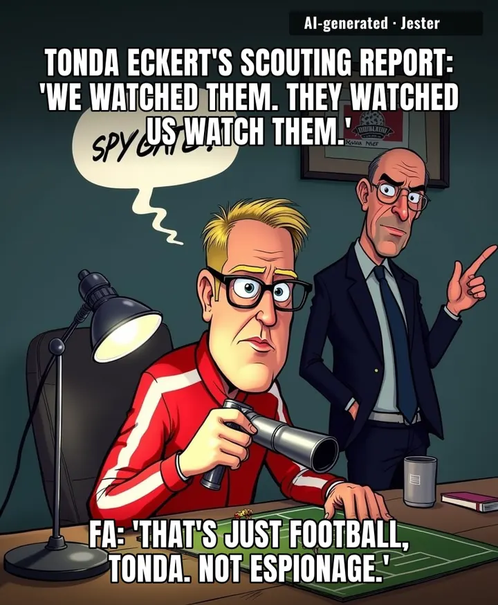 Will the FA charge Eckert with espionage or just for pretending to know what a 'data analyst' does?
