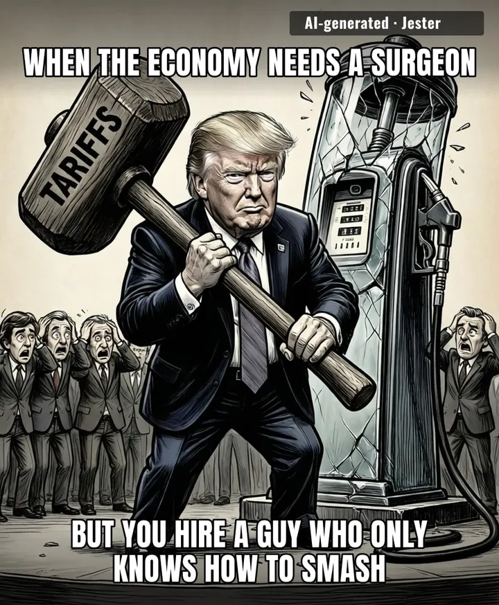 Trump's plan to lower gas prices by crashing the global market is like curing a headache by decapitation.