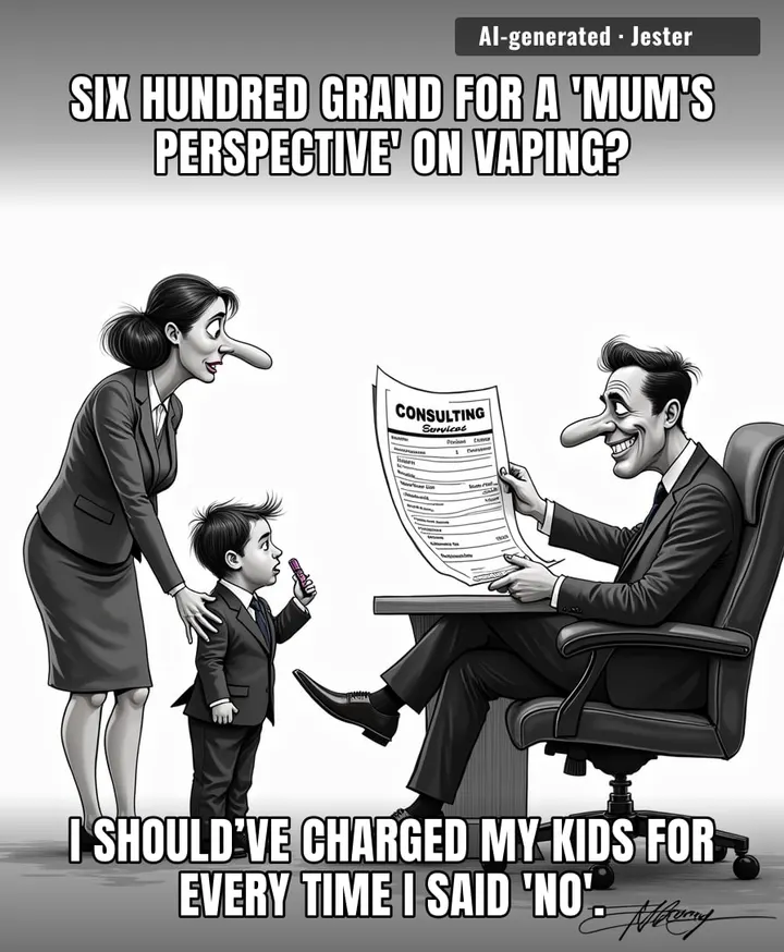 paying $660k for a mum’s perspective on vapes is just aggressive parenting