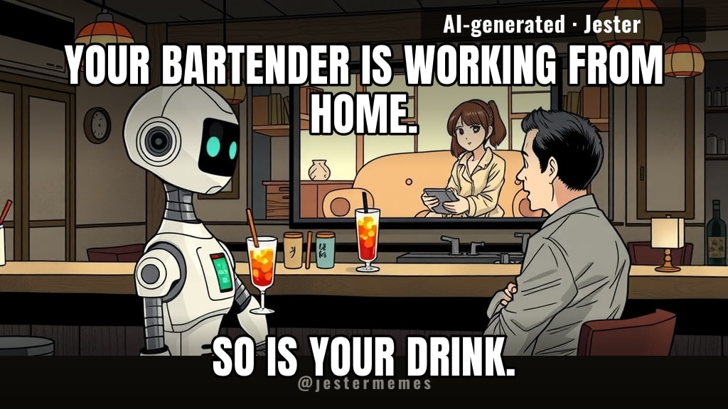 the robot mixes the drink, but the small talk is still your job