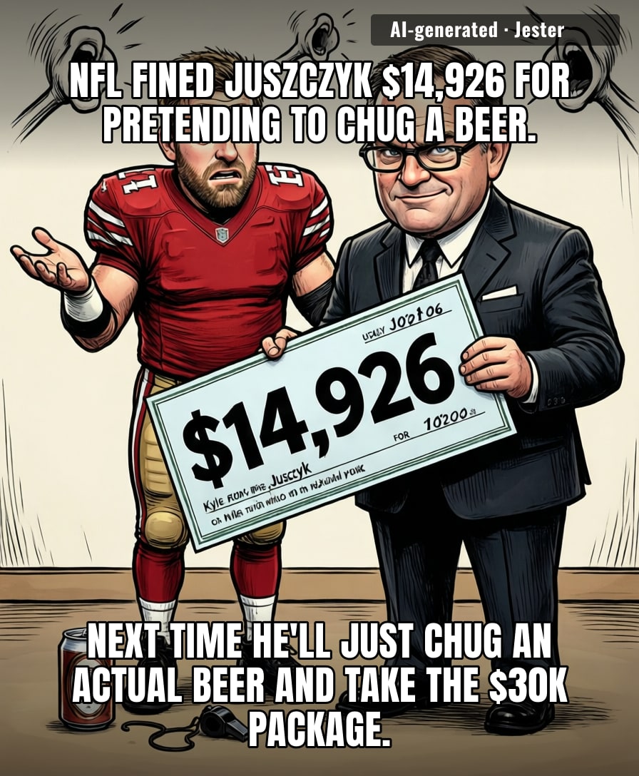 $14,926 for a mime. The real beer costs $8. So he's paying the NFL a $14,918 mime tax.