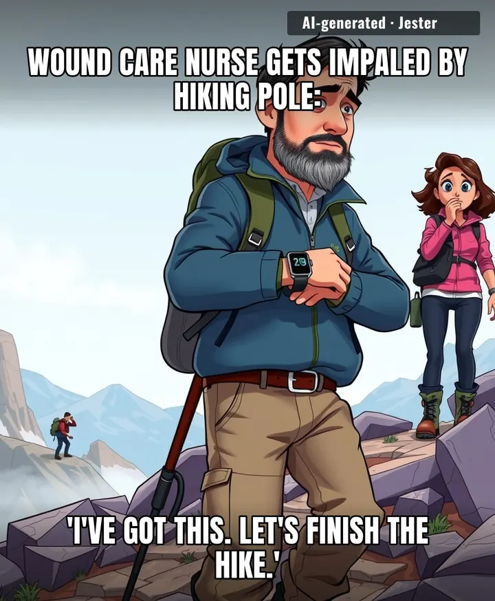 Only a wound care nurse would treat a pole through the torso as a 'walk it off' situation.