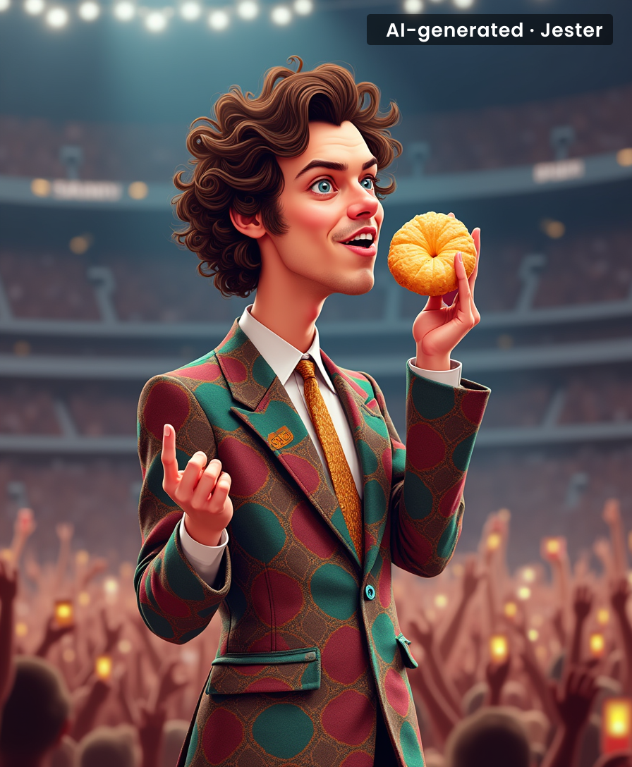 He came for the fans, stayed for the cheese bread—relatable king behavior.