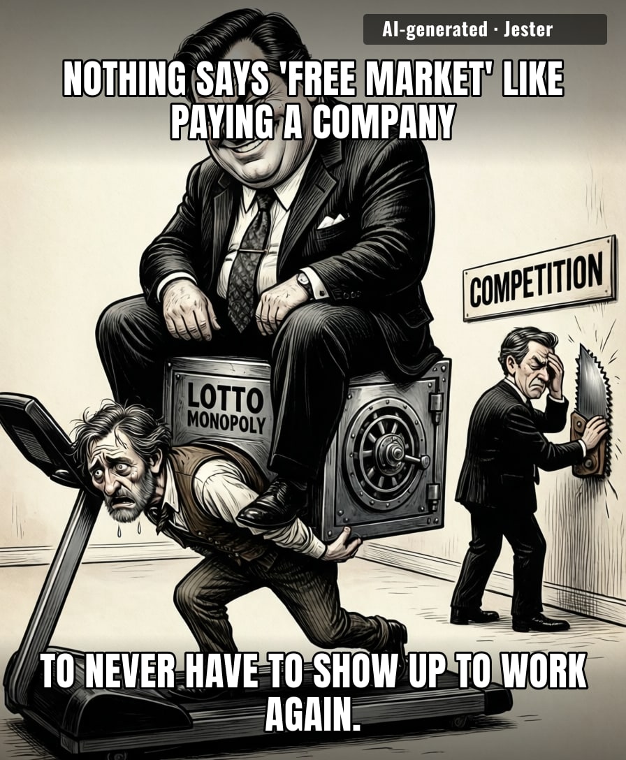 The government just gave The Lottery Corporation a 40-year head start in a race they were running by themselves.