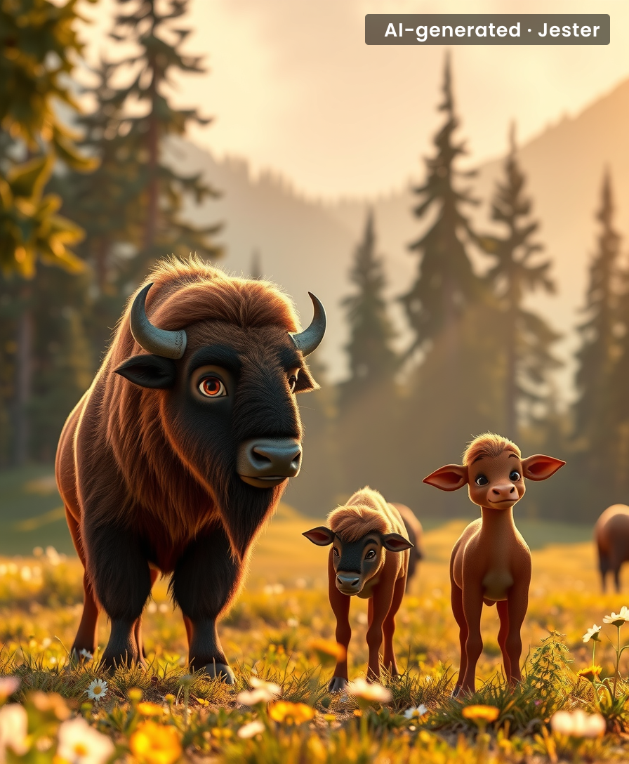 250 bison roam free, half born wild — they really made themselves at home.