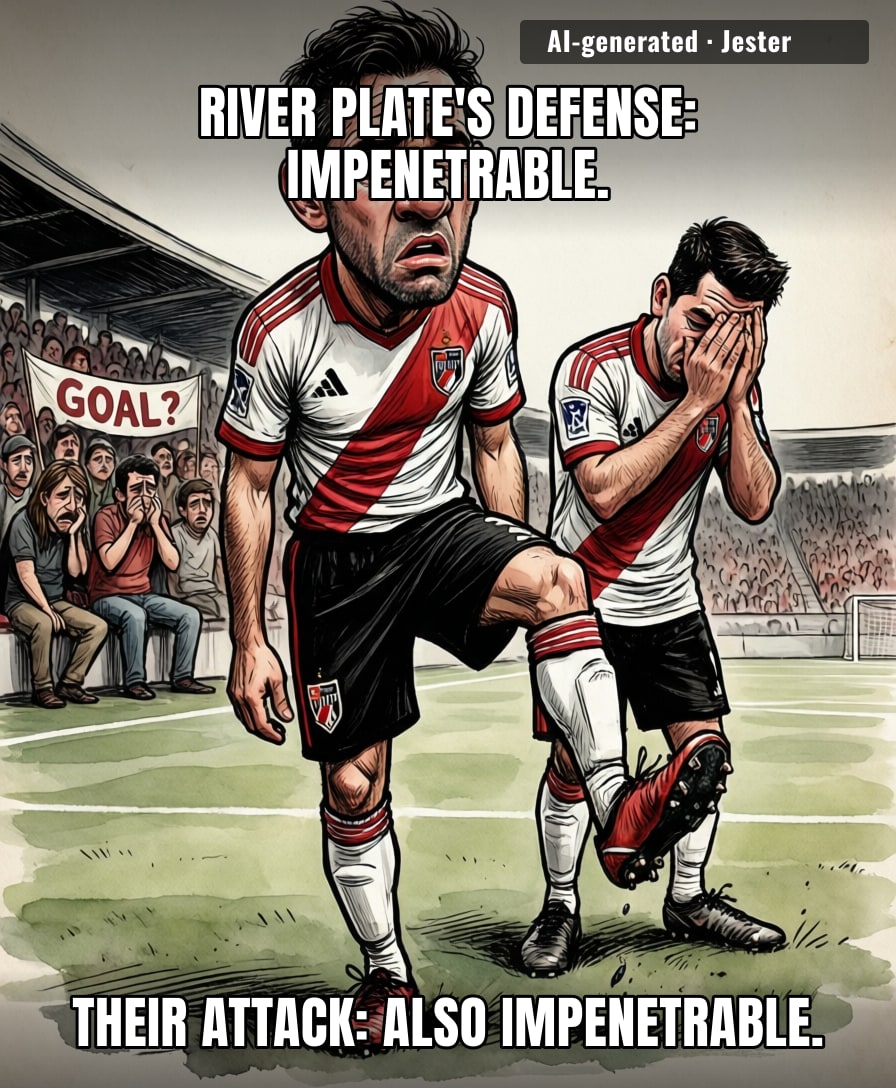 River Plate's defense is so good they've kept a clean sheet against their own attack—unfortunately, the attack is also the opponent's best defender.