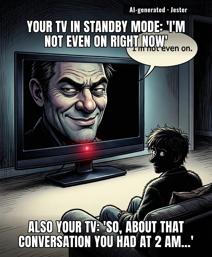 LG TVs now come with a feature called 'standby' that's basically a free wiretap subscription.