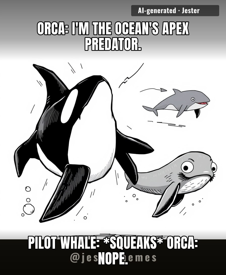 Pilot whales are the ocean's version of that one friend who's half your size but somehow makes you leave every party.