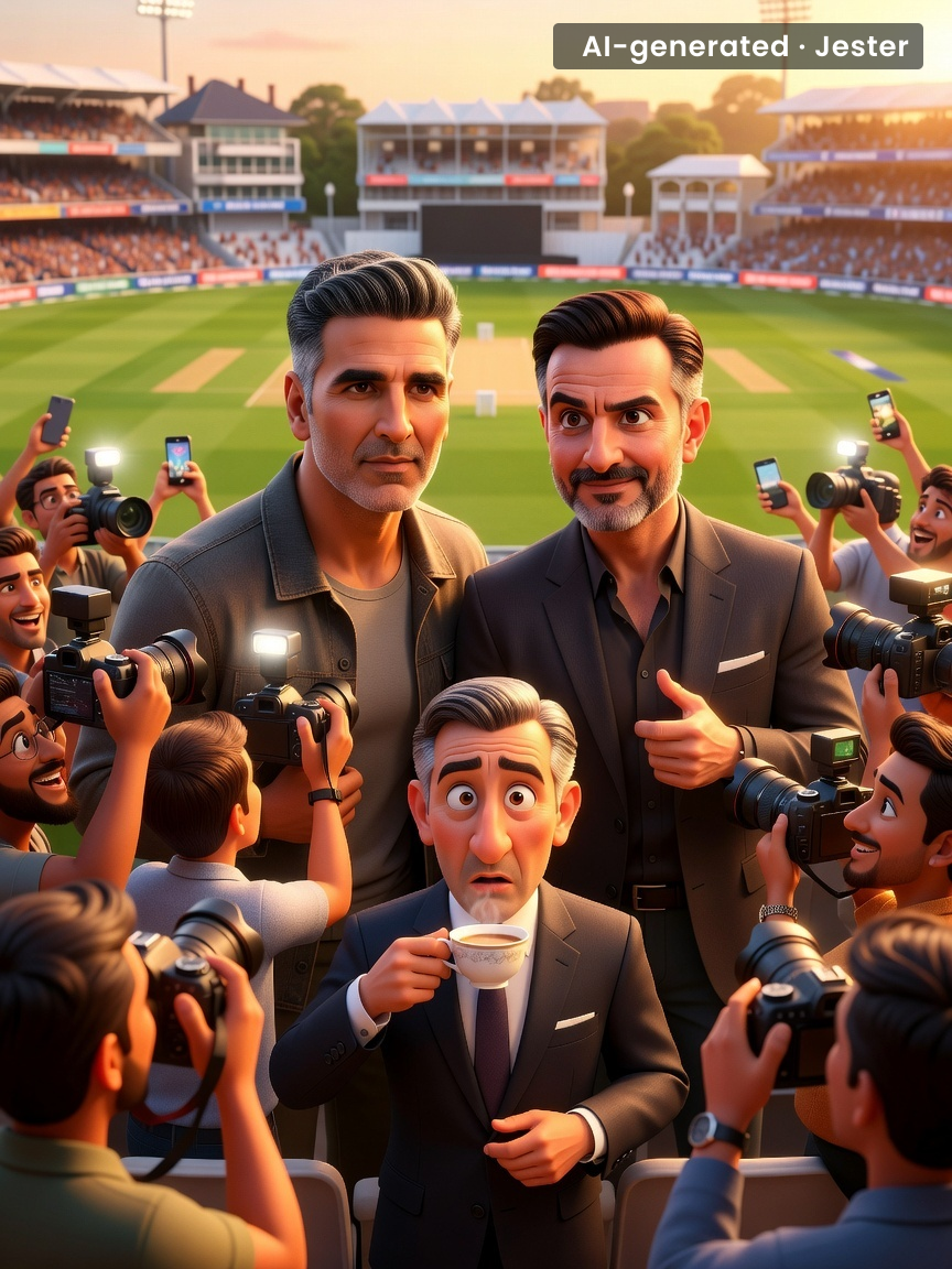 The only thing more dramatic than Akshay and Saif watching cricket is the internet pretending it cares about cricket.