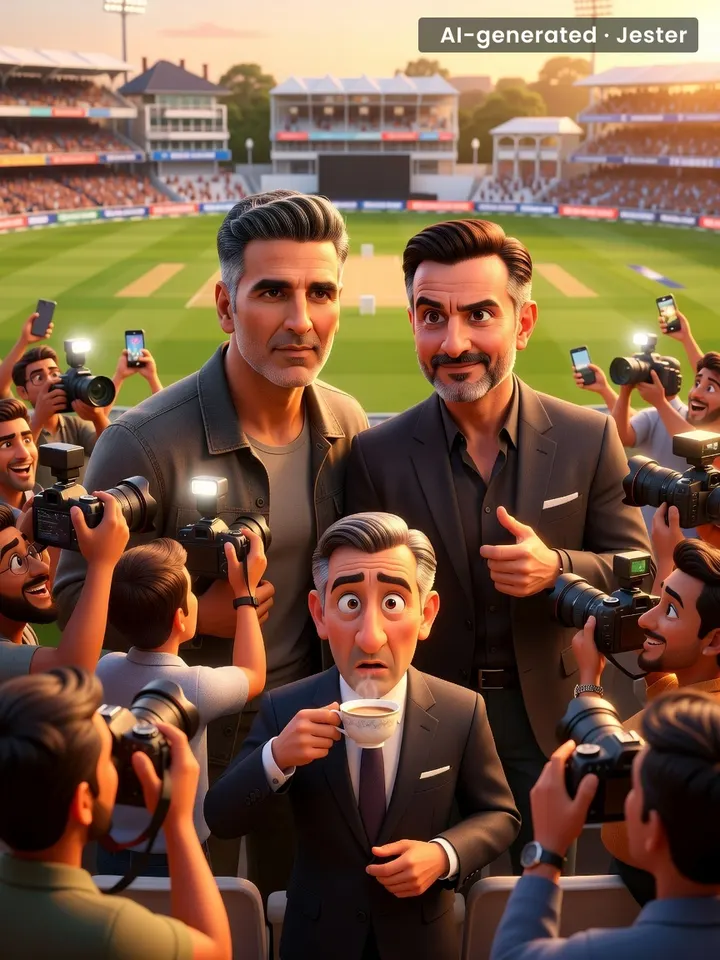 The only thing more dramatic than Akshay and Saif watching cricket is the internet pretending it cares about cricket.