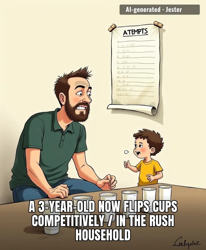 imagine being the toddler who got good at the thing dad does for a living