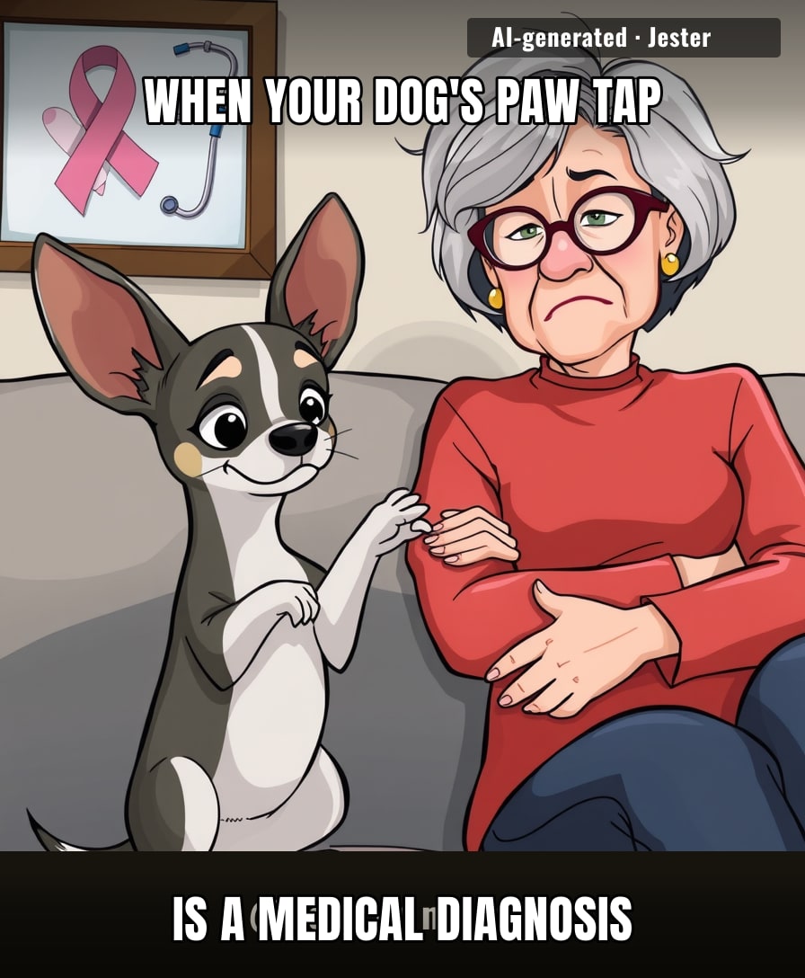 Note to self: if your tiny dog is obsessed with your armpit, maybe skip the ‘annoying’ phase and go straight to the oncologist.