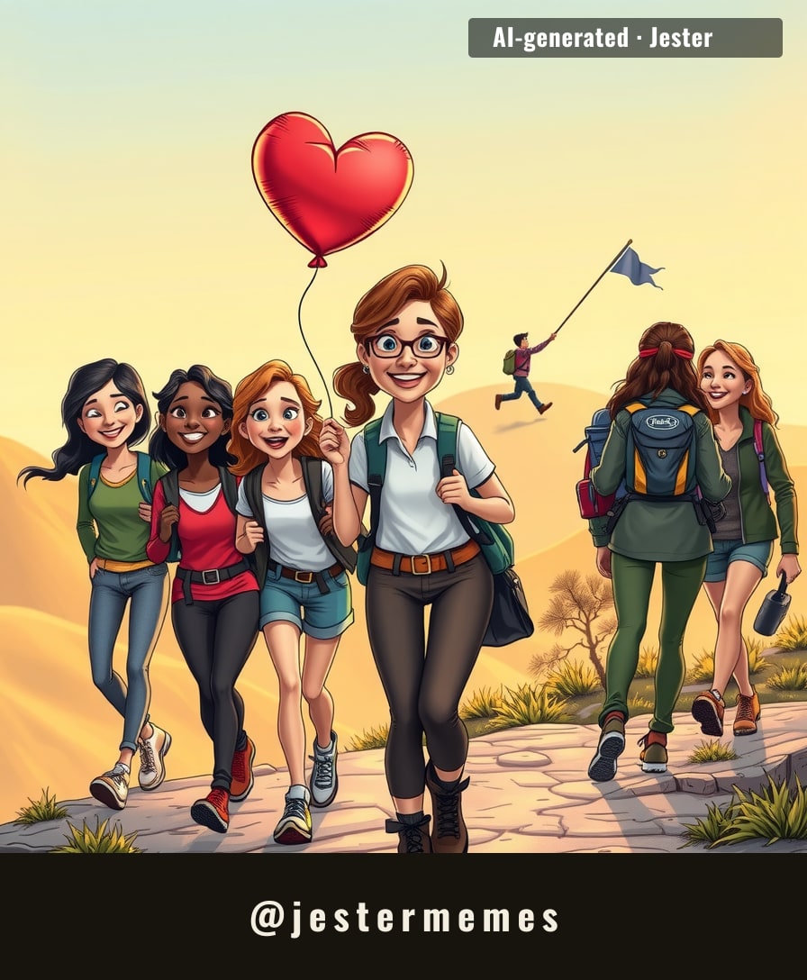 Nothing says 'I'm over him' like summiting a mountain with 12 new best friends.