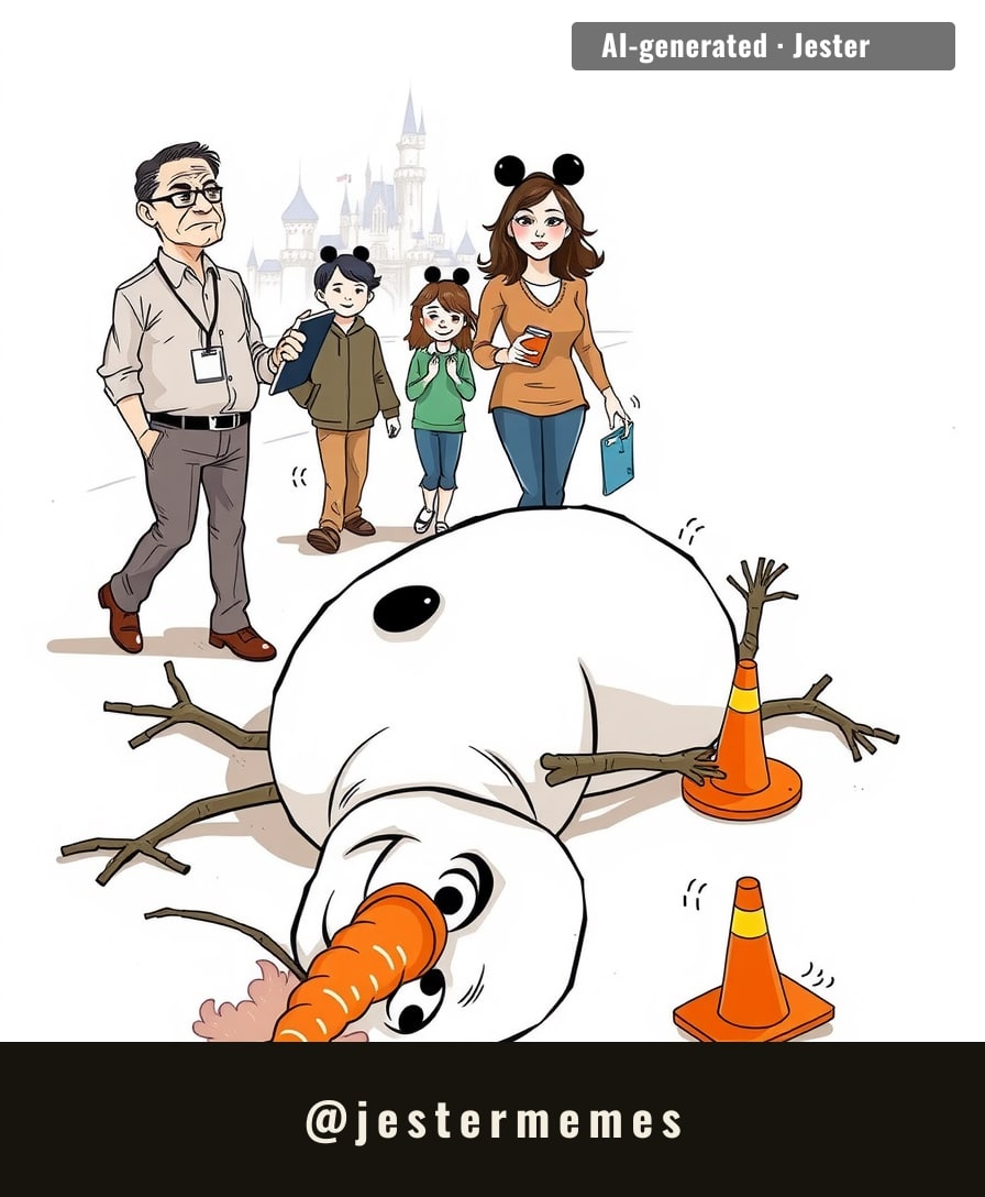 he's played a snowman for 11 years, he's just committing to the bit