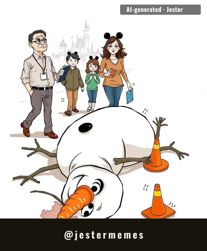 he's played a snowman for 11 years, he's just committing to the bit
