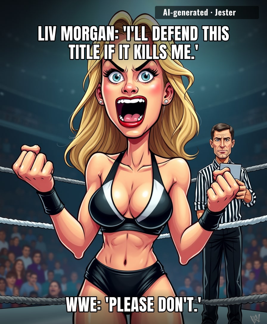 WWE scriptwriters when Liv Morgan's title reign starts outlasting their patience: 'Somebody get this woman a script.'