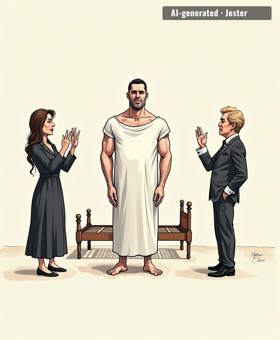 Lee Pace spent a decade playing elf kings and space emperors, and his reward is lying naked on a bed while two icons argue over whether he's furniture.