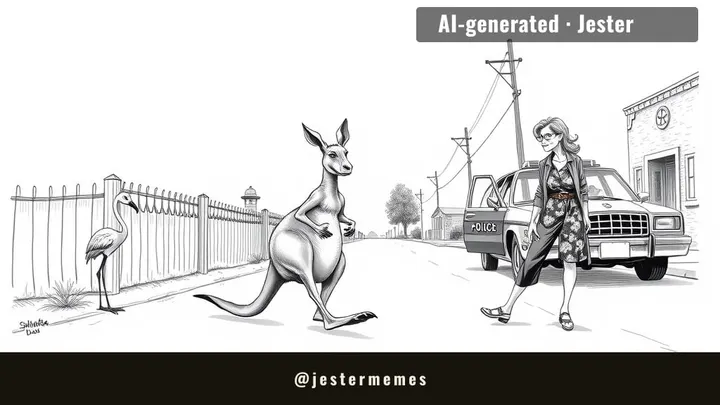 a child left a gate open, and a kangaroo held a press conference.