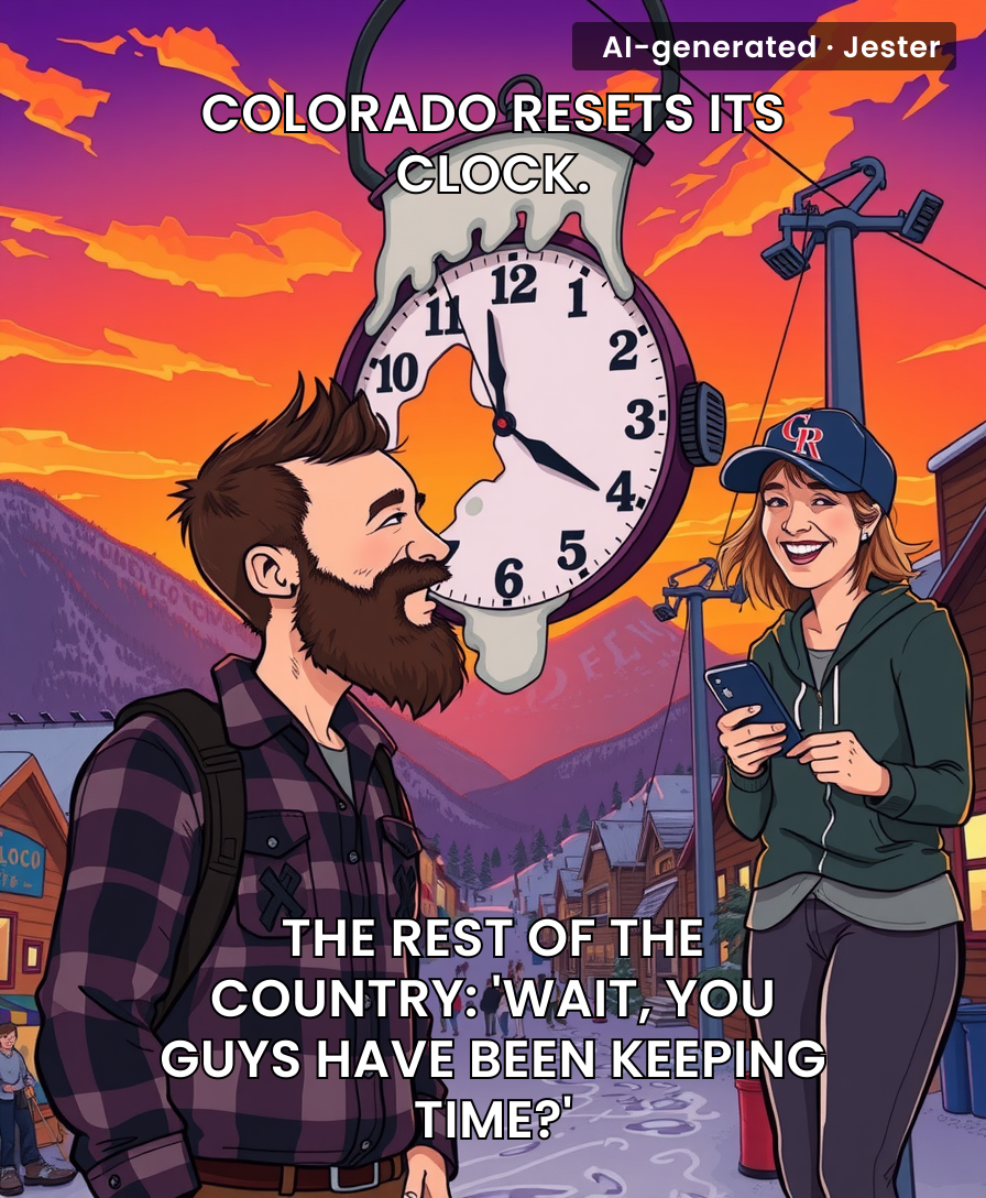 Only in Colorado does 'resetting the clock' involve checking if the pizza delivery still works.