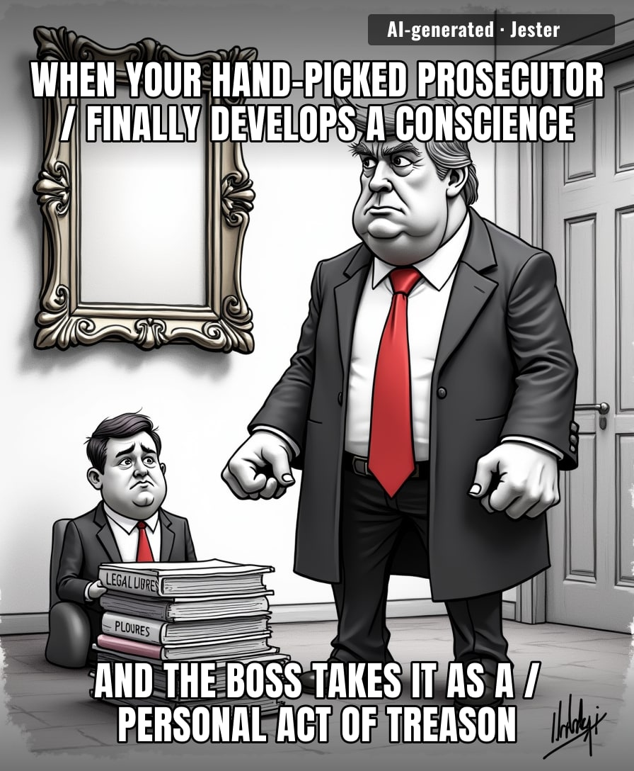 The only thing more fragile than a Trump ego is his ability to keep a lawyer for more than two news cycles.