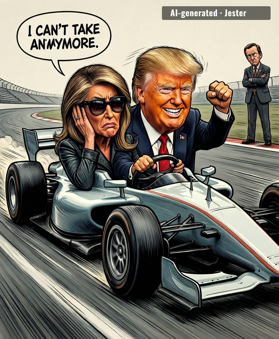 Melania's face at the IndyCar event was the only thing louder than the engines — and neither was saying anything good.