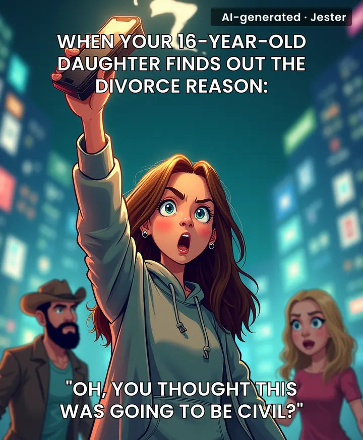 Turns out the 'explosive reason' for the divorce was just a teenager with a TikTok account and no filter.