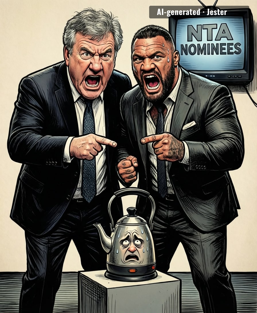 The NTA voters clearly just want to see two men scream at a kettle for an hour, and honestly, that's more talent than most reality shows.