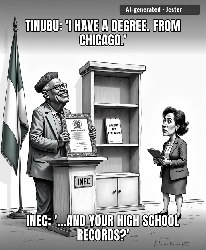Tinubu's academic history is like a Wikipedia page with the sources section redacted.