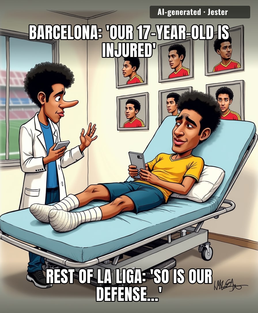 Lamine Yamal's ankle gets more coverage than some entire defenses in La Liga.