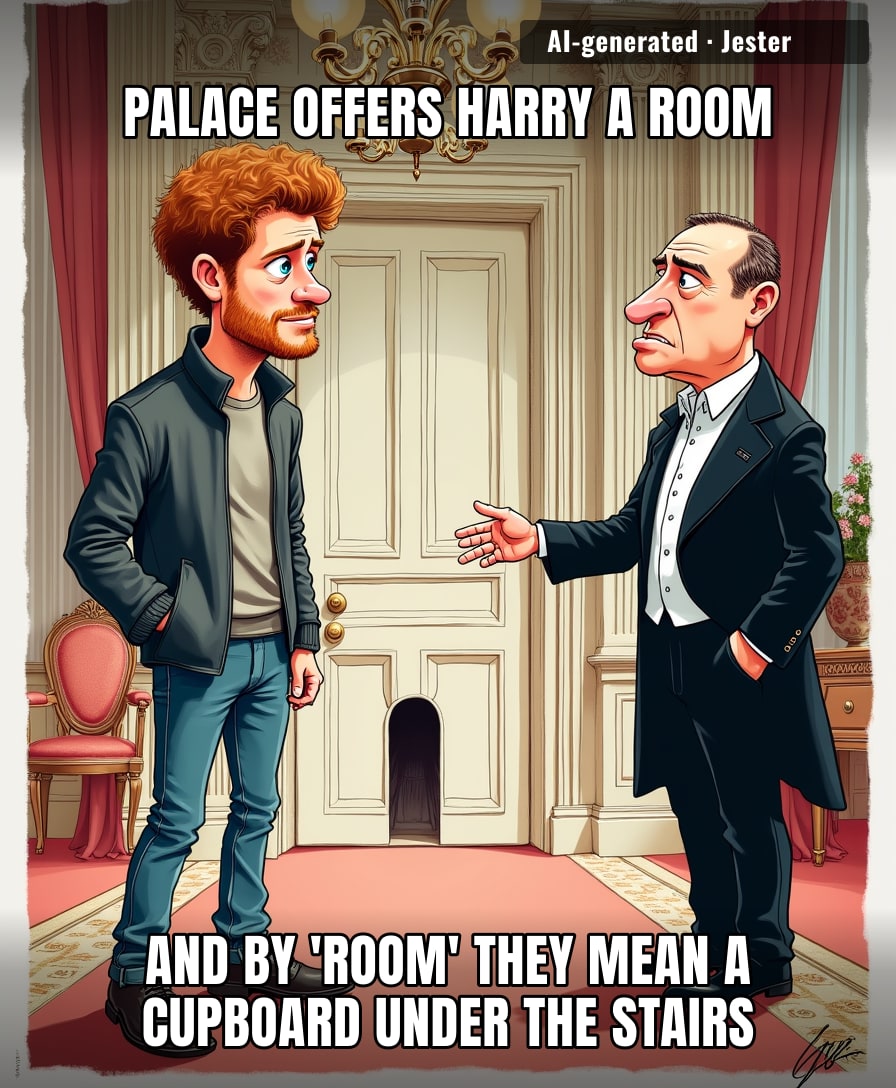 The palace is offering Harry a room — the same kind of room you offer a houseguest you wish would leave.