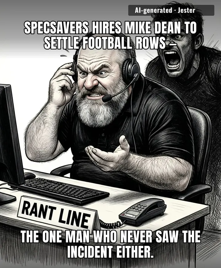 Mike Dean's hotline will be the first phone service where every caller hangs up convinced they're right and the other side's blind.