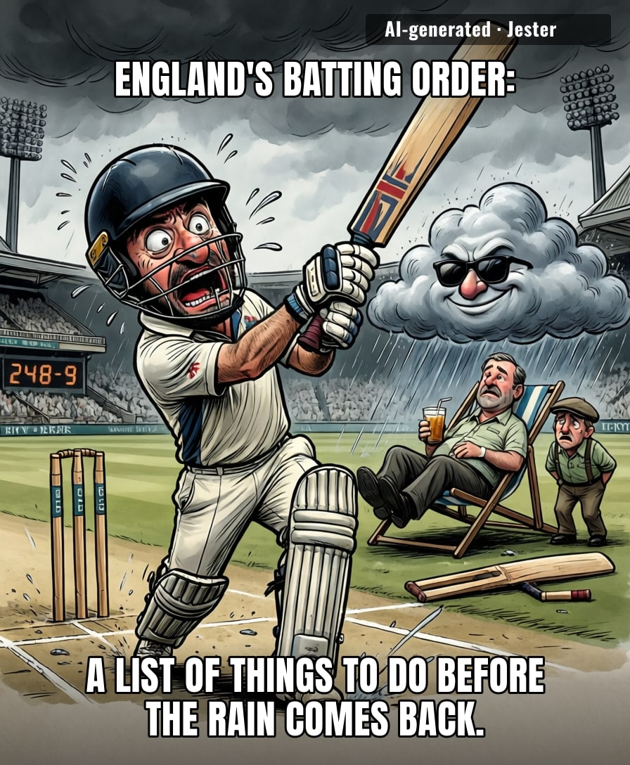 England's batsmen treat a Lord's pitch like a self-checkout machine—scan, panic, and abandon the trolley.